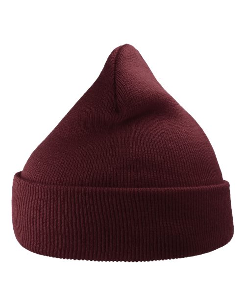Atlantis Headwear WIND Sustainable 12" Knit Beanie - Burgundy - front