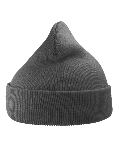 Atlantis Headwear WIND Sustainable 12" Knit Beanie - Dark Grey - front