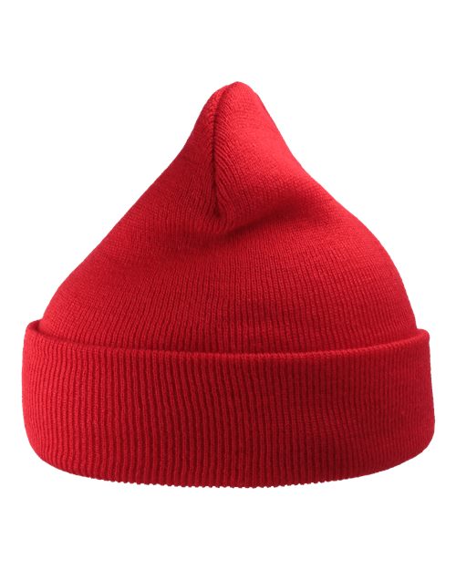 Atlantis Headwear WIND Sustainable 12" Knit Beanie - Red - back
