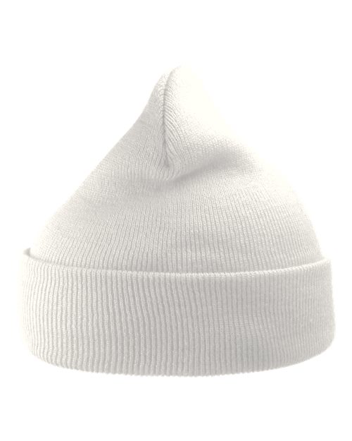 Atlantis Headwear WIND Sustainable 12" Knit Beanie - White - front