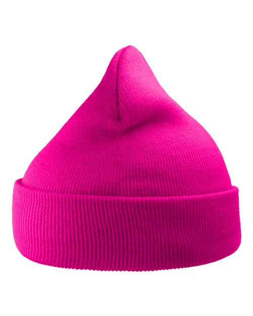Atlantis Headwear WIND Sustainable 12" Knit Beanie - Fuchsia Pink - front