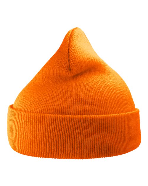 Atlantis Headwear WIND Sustainable 12" Knit Beanie - Orange Fluorescent - front
