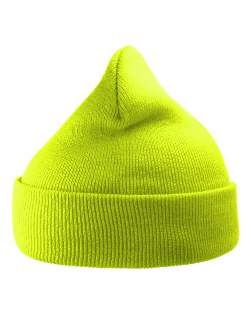 Atlantis Headwear WIND Sustainable 12" Knit Beanie - Yellow Fluorescent - front