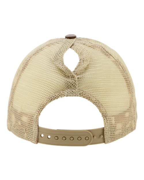 Infinity Her TESS Women's Washed Mesh-Back Cap - Chocolate/ Fawn/ Khaki - back