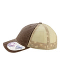 Infinity Her TESS Women's Washed Mesh-Back Cap - Chocolate/ Fawn/ Khaki - side