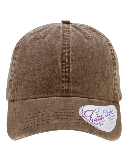 Infinity Her CASSIE Women's Pigment-Dyed with Fashion Undervisor Cap - Chocolate/ Fawn - front
