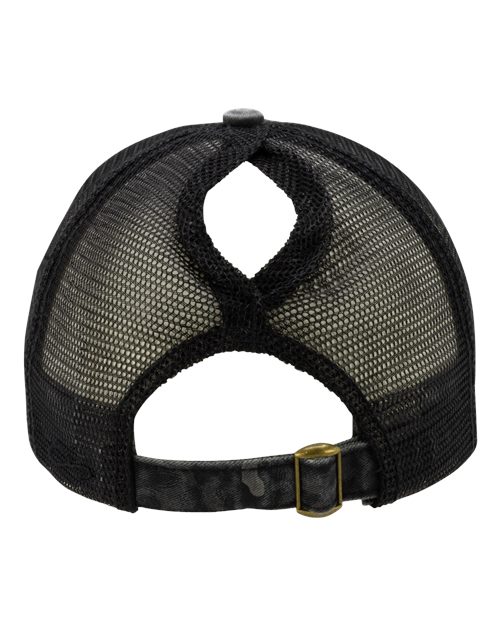 Infinity Her JANET Women's Printed Bill with Mesh Back Cap - Black/ Black Leopard/ Black - back