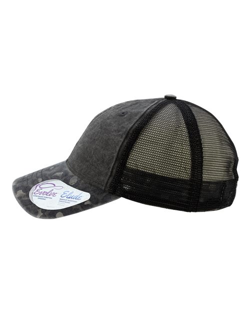 Infinity Her JANET Women's Printed Bill with Mesh Back Cap - Black/ Black Leopard/ Black - side