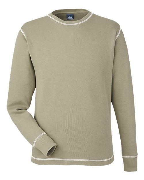 J. America 8238 Men's Vintage Thermal Long Sleeve T-Shirt - Olive - front