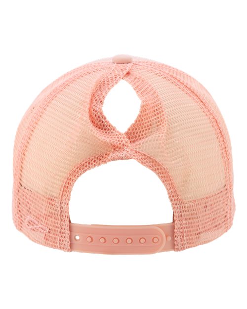 Infinity Her ROSIE Women's Foam Trucker Cap - Dusty Pink/ Pink/ Peachy Pink/ Butterfly - back