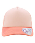 Infinity Her ROSIE Women's Foam Trucker Cap - Dusty Pink/ Pink/ Peachy Pink/ Butterfly - front