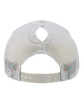 Infinity Her ROSIE Women's Foam Trucker Cap - Ivory/ Sherbert/ White/ Floral - back