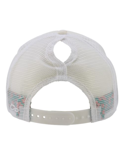 Infinity Her ROSIE Women's Foam Trucker Cap - Ivory/ Sherbert/ White/ Floral - back