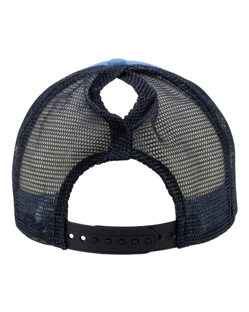 Infinity Her ROSIE Women's Foam Trucker Cap - Light Blue/ Navy/ Navy/ Graffiti - back