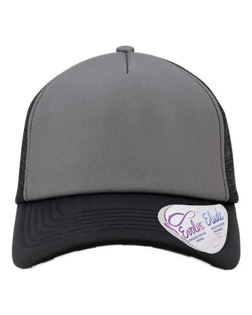 Infinity Her ROSIE Women's Foam Trucker Cap - Slate/ Black/ Black/ Cow - front