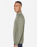 J. America 8869 Men's Triblend Quarter-Zip Sweatshirt - Olive Triblend - model side