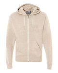 J. America 8872 Men's Triblend Full-Zip Hooded Sweatshirt - Oatmeal Triblend - front