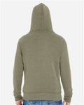 J. America 8872 Men's Triblend Full-Zip Hooded Sweatshirt - Olive Triblend - model back