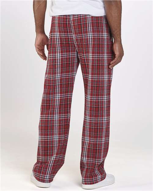 Boxercraft BM6624 Men's Harley Flannel Pants - Garnet/ Black Plaid - model back