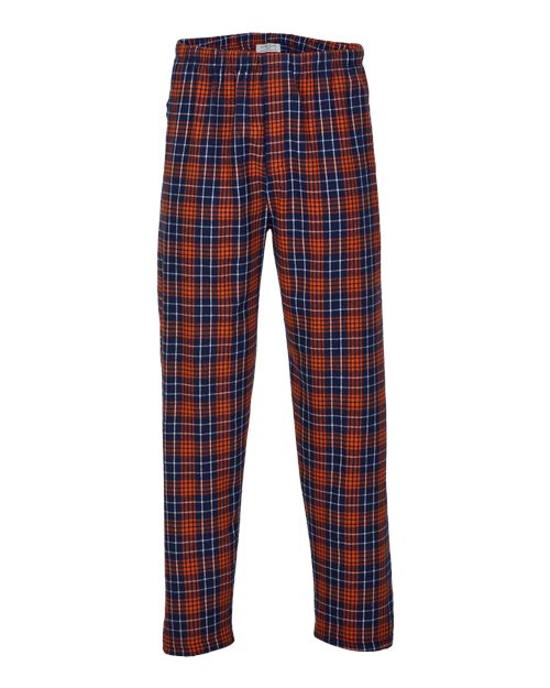 Boxercraft BM6624 Men's Harley Flannel Pants - Navy/ Orange Plaid - front