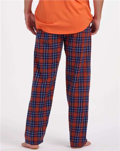 Boxercraft BM6624 Men's Harley Flannel Pants - Navy/ Orange Plaid - model back