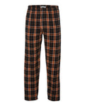 Boxercraft BM6624 Men's Harley Flannel Pants - Orange/ Black Plaid - front