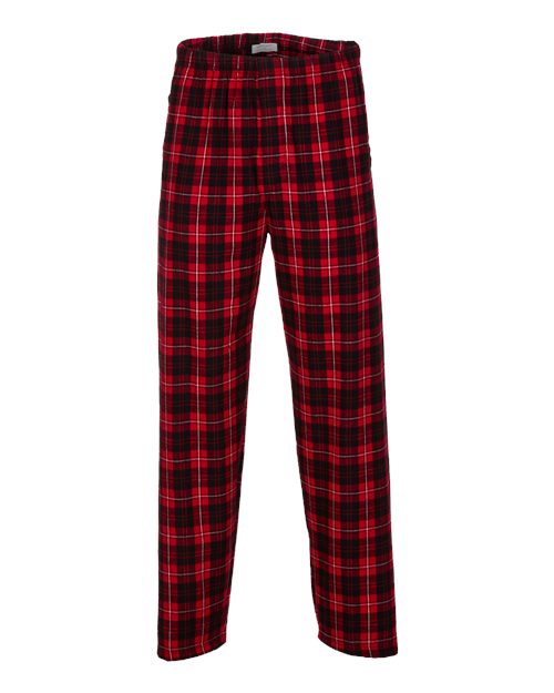 Boxercraft BM6624 Men's Harley Flannel Pants - Red/ Black Plaid - front