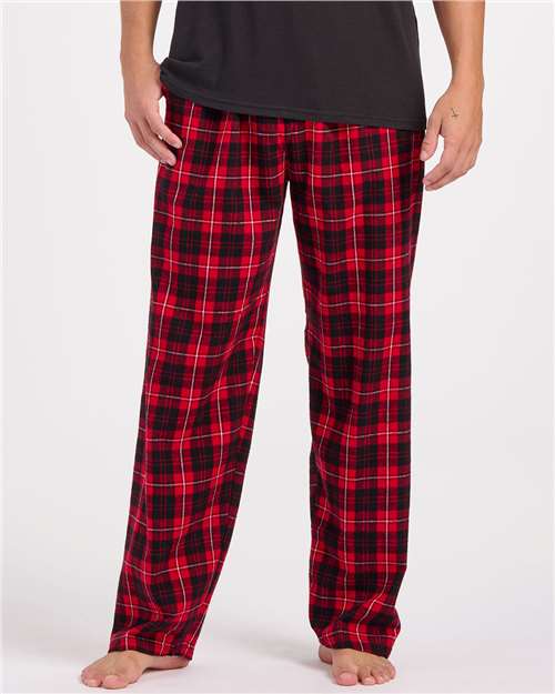 Boxercraft BM6624 Men's Harley Flannel Pants - Red/ Black Plaid - model front