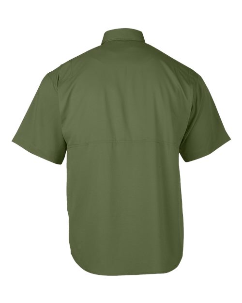 Paragon 700 Men's Hatteras Performance Short Sleeve Fishing Shirt - Olive Green - back
