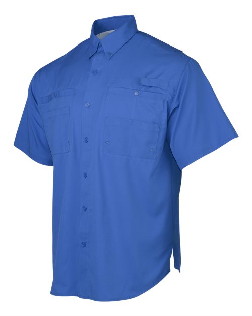 Paragon 700 Men's Hatteras Performance Short Sleeve Fishing Shirt - Vivid Blue - side