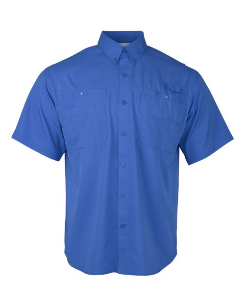 Paragon 700 Men's Hatteras Performance Short Sleeve Fishing Shirt - Vivid Blue - front