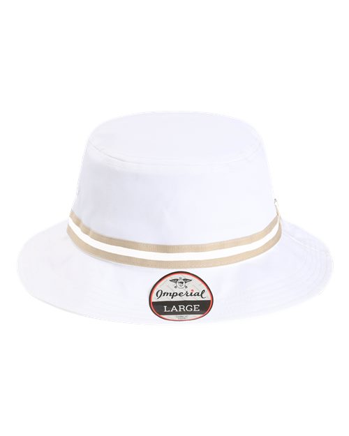 Imperial 1371P The Oxford Performance Bucket Hat - White/ Khaki - front