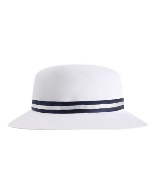 Imperial 1371P The Oxford Performance Bucket Hat - White/ Navy - front