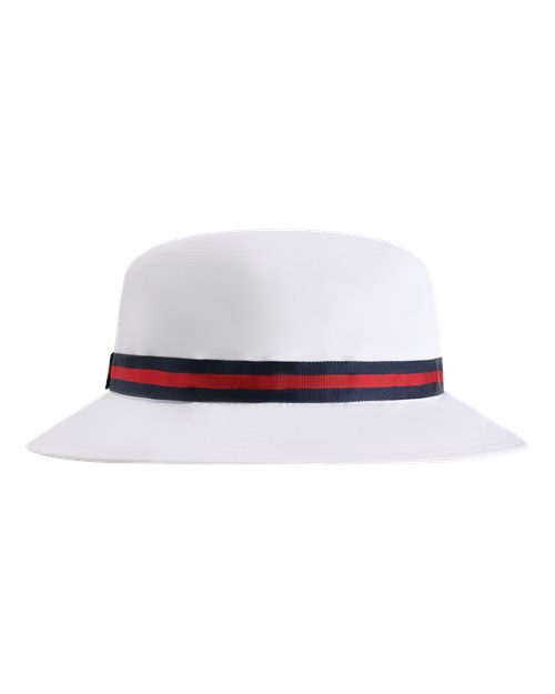 Imperial 1371P The Oxford Performance Bucket Hat - White/ Navy/ Red - back