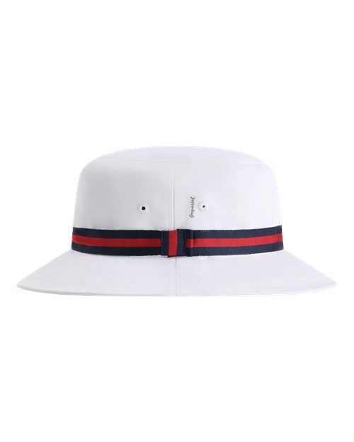 Imperial 1371P The Oxford Performance Bucket Hat - White/ Navy/ Red - side