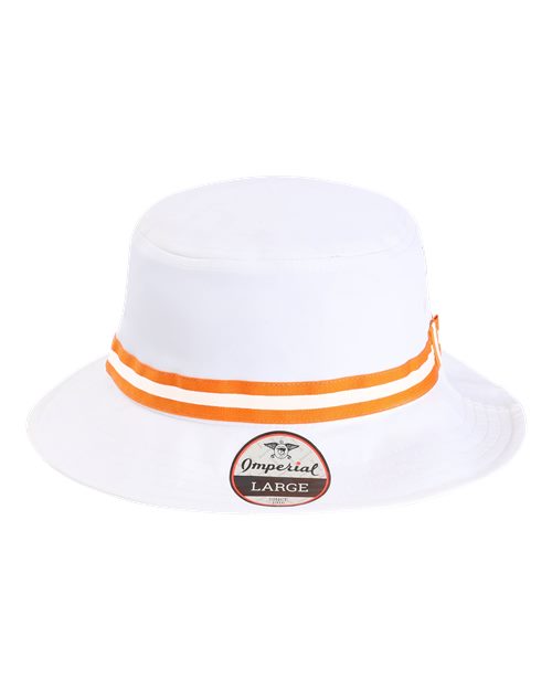 Imperial 1371P The Oxford Performance Bucket Hat - White/ Orange - front