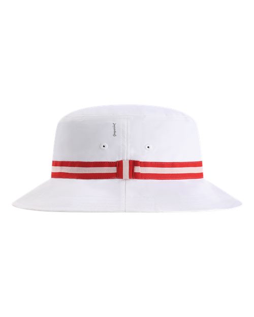 Imperial 1371P The Oxford Performance Bucket Hat - White/ Red - side