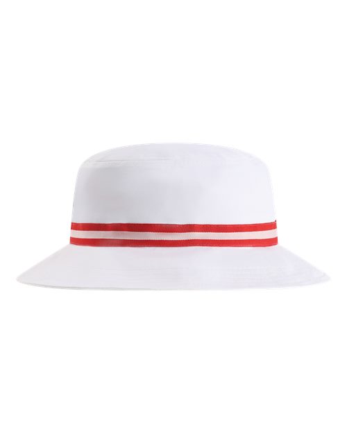 Imperial 1371P The Oxford Performance Bucket Hat - White/ Red - front