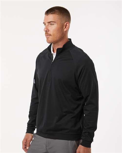 Adidas A598 Men's Club Quarter-Zip Pullover - Black - model side