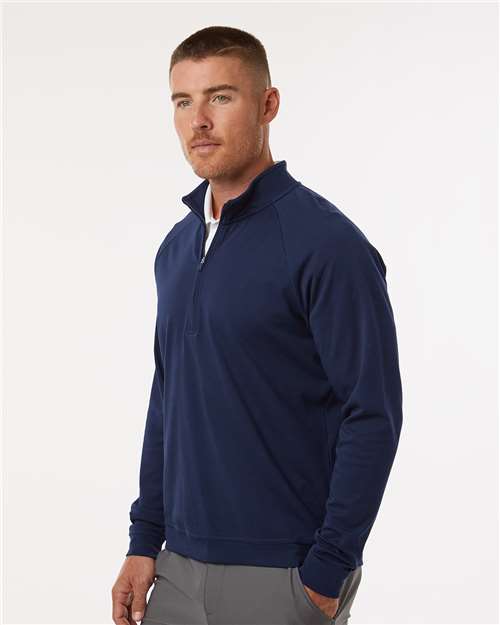 Adidas A598 Men's Club Quarter-Zip Pullover - Collegiate Navy - model side