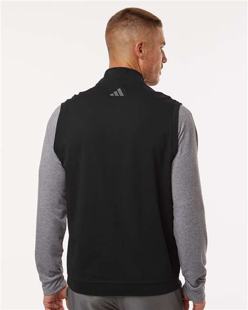 Adidas A599 Men's Club Quarter-Zip Vest - Black - model back