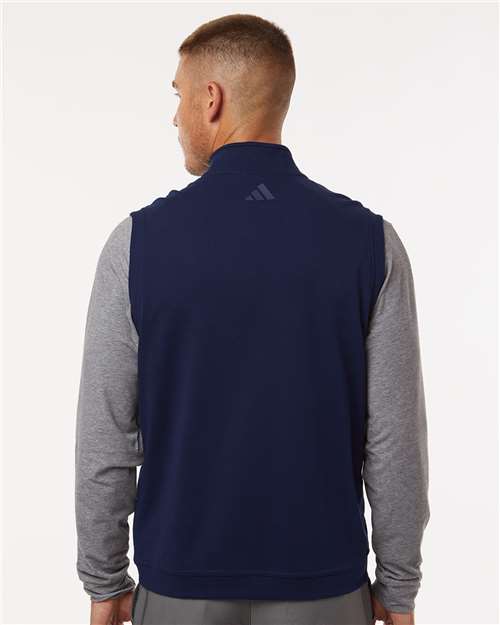 Adidas A599 Men's Club Quarter-Zip Vest - Collegiate Navy - model back