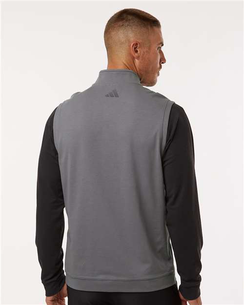 Adidas A599 Men's Club Quarter-Zip Vest - Grey Three - model back