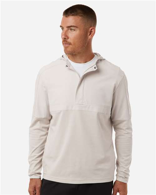 Adidas A607 Men's Half-Zip Hooded Anorak - Alumina - model front