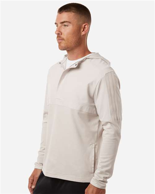 Adidas A607 Men's Half-Zip Hooded Anorak - Alumina - model side
