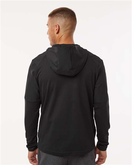 Adidas A607 Men's Half-Zip Hooded Anorak - Black - model back