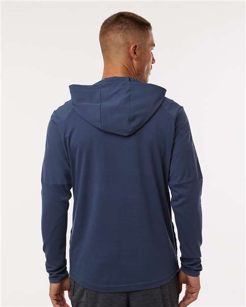 Adidas A607 Men's Half-Zip Hooded Anorak - Crew Navy - model back