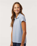 Adidas A690 Women's Blended Polo - Blue Dawn Melange - model side