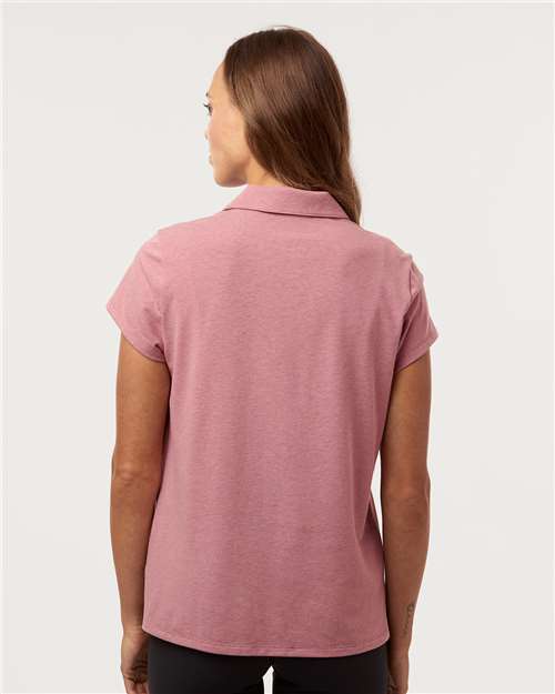 Adidas A690 Women's Blended Polo - Pink Strata Melange - model back
