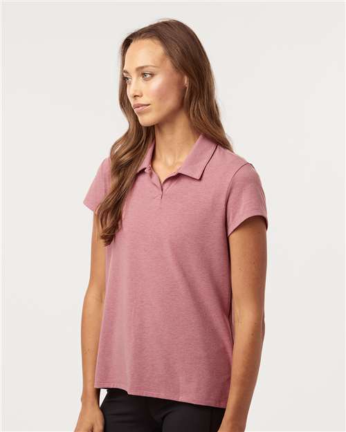 Adidas A690 Women's Blended Polo - Pink Strata Melange - model side
